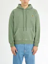 Carhartt Wip Nelson Sweat Cotton Hooded Sweatshirt In Green