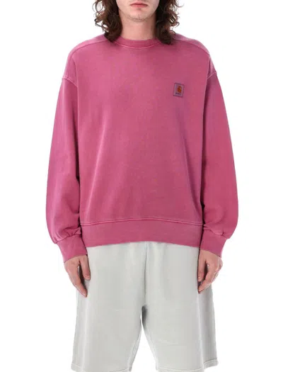 Carhartt Wip Nelson Sweatshirt In Magenta Garment Dyed