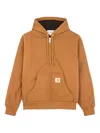 Carhartt Hooded Jacket Kangaroo Pocket Design In Brown