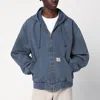 Carhartt Active Jacket With Ribbed Cuffs And Hood In Blue
