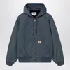 Carhartt Active Jacket With Ribbed Cuffs And Hood In Blue