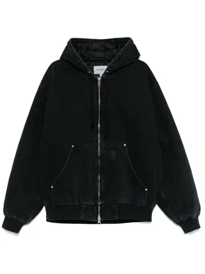 Pre-owned Carhartt Wip Og Active Rivet Jacket In Black Stone Washed