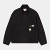 Carhartt Work In Progress Og Arcan Graphic Organic Cotton Canvas Jacket In Black