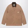 Carhartt Utility Coat Featuring Corduroy Collar In Brown