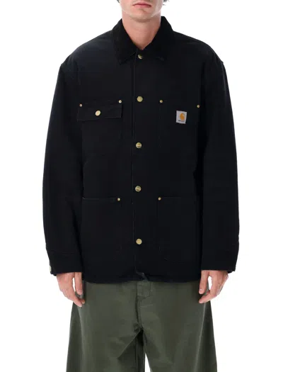 Carhartt Og Diamond-quilted Chore Coat In Black