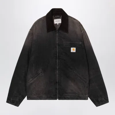 Carhartt Wip Og Detroit Black Cotton Denim Jacket In Burgundy