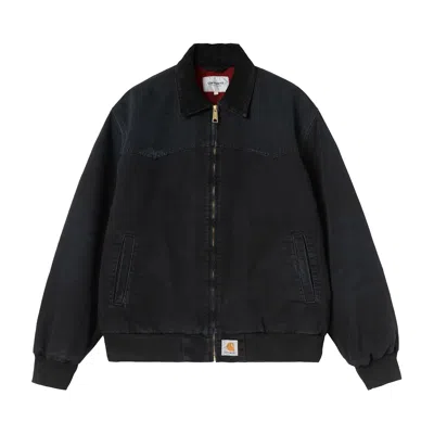 Pre-owned Carhartt Wip Og Santa Fe Jacket 'black (grind Wash)' | Men's Size M