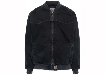 Pre-owned Carhartt Wip Og Santa Fe (stone Dyed) Bomber In Black