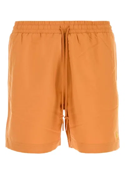 CARHARTT CARHARTT WIP ORANGE POLYESTER CHASE SWIM TRUNKS