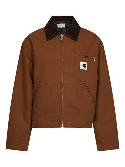 Carhartt Wip Organic Cotton Bomber Jacket In Brown