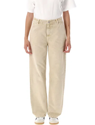 Carhartt Wip Organic Cotton Canvas Straight Leg Trousers For Women - Size 26 In Gold