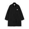 Carhartt Webster Button-fastening Logo-patch Coat In Black