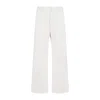 Carhartt Wide Leg Cotton Trousers With Side Pockets In Beige