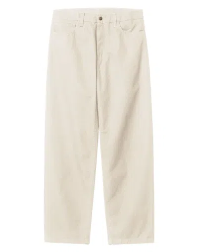Carhartt Single Knee Straight-leg Cotton-canvas Trousers In Beige