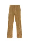 Carhartt Og Single Knee Printed Straight-leg Organic Cotton-canvas Trousers In Beige O Tan
