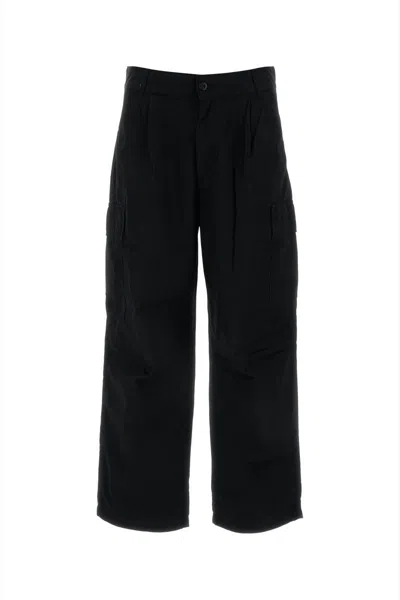Carhartt Mid-rise Cotton Trousers In Black