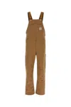 Carhartt Wip Bib Logo Patch Overalls In Brown