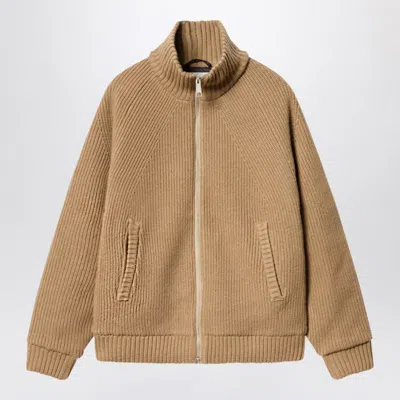 Carhartt Wip Peanut Coloured Banley Sweater Jacket In Brown