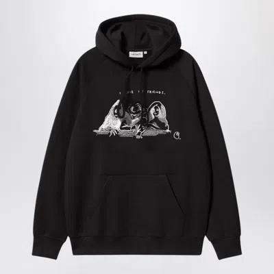 CARHARTT CARHARTT WIP  PEPE FRIENDS BLACK HOODED SWEATSHIRT
