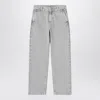 Carhartt Straight Leg Trousers With Side And Back Pockets In Gray