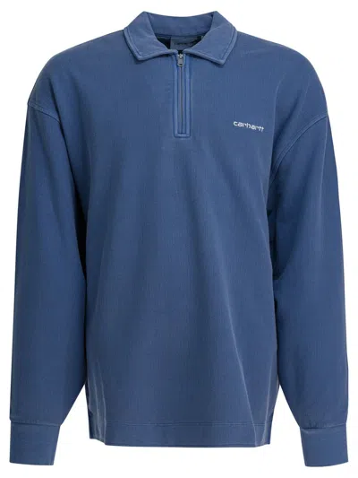 Carhartt Wip "piqué Script" Sweatshirt In Blue