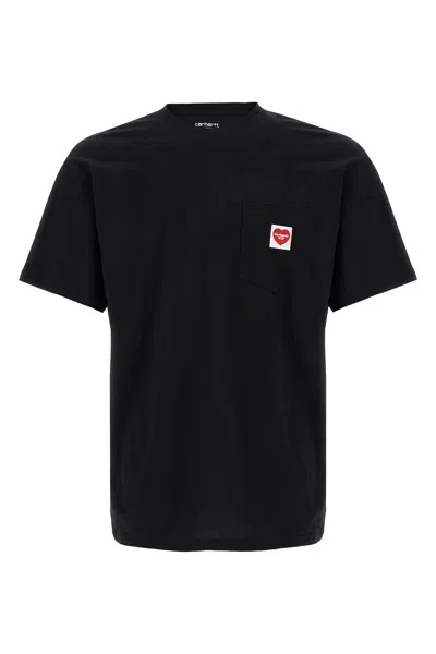 Carhartt Work In Progress Pocket Heart Organic Cotton T-shirt In Black