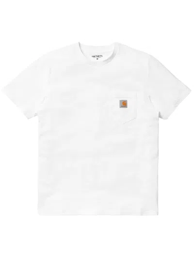 Carhartt Wip Cotton T-shirt With Logo Patch In White