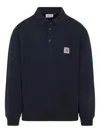 Carhartt Work In Progress French Terry Polo Sweatshirt In Blue
