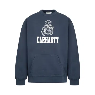 Pre-owned Carhartt Wip Pond Corps Sweatshirt 'blue' | Men's Size S