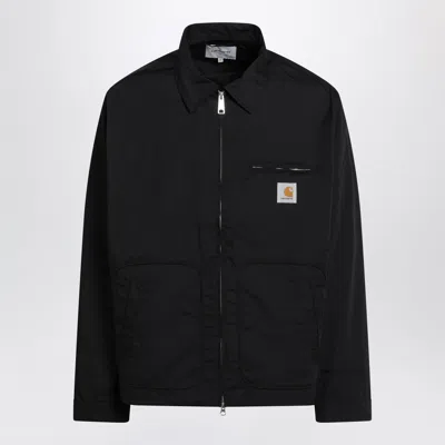Carhartt Structured Black Cotton Jacket With Classic Collar In Multi
