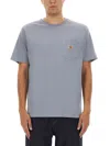 Carhartt Pocket Crew Neck T-shirt With Short Sleeves In Gray