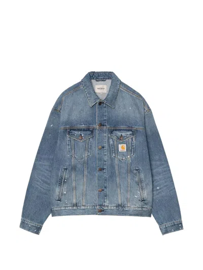 Carhartt Wip Pre Denim Cotton Jacket In Blue