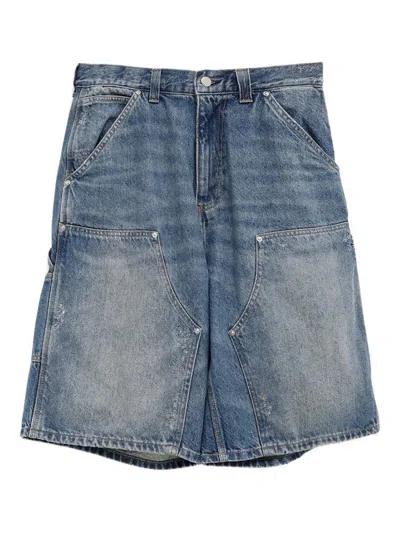 Carhartt Wip Pre Double Knee Denim Shorts In Blue
