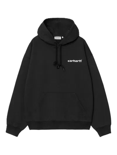 Carhartt Wip Pre Logo Cotton Hoodie In Black