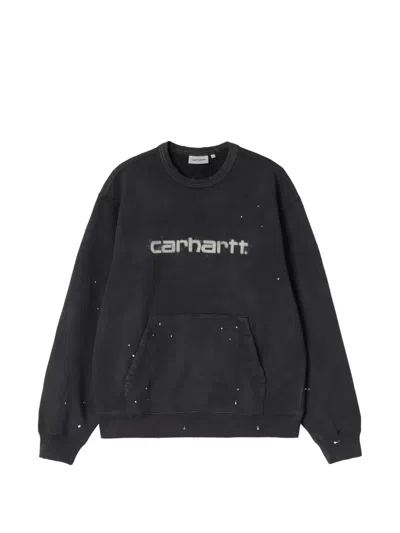 Carhartt Wip Pre Logo Cotton Sweatshirt In Black