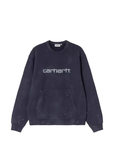 Carhartt Wip Pre Logo Cotton Sweatshirt In Purple
