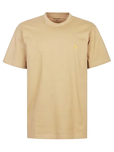 Carhartt Wip Pre Logo Cotton T Shirt In Brown