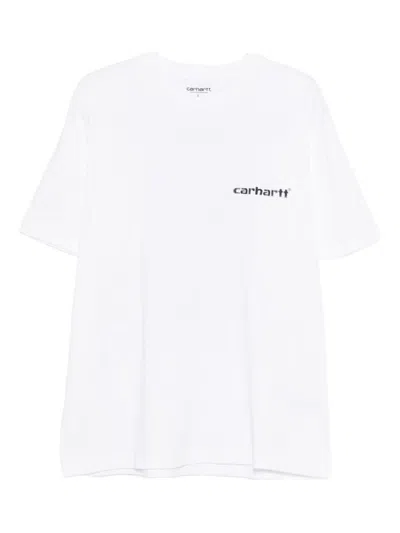 Carhartt Wip Pre Logo Cotton T Shirt In White