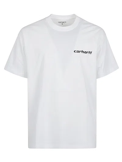 Carhartt Wip Pre Logo Cotton T Shirt In White