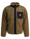 Carhartt Fleece Jacket With High Collar And Pocket In Brown