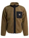 Carhartt Fleece Jacket With High Collar And Pocket In Brown