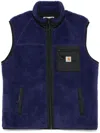 Carhartt 'prentis' Fleece Texture High Collar Vest In Blue