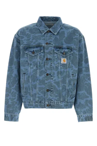 CARHARTT CARHARTT WIP PRINTED DENIM DUCK HELSTON JACKET