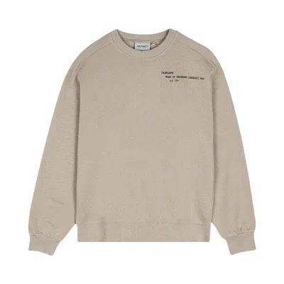 Pre-owned Carhartt Wip Punched Sweatshirt 'puddle' | Tan | Men's Size Xl In Brown
