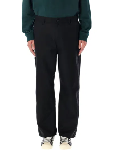 Carhartt Wip Ray Single Knee Wool-blend Pants In Black