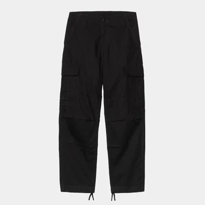 Carhartt Straight-leg Cotton-ripstop Cargo Trousers In Black