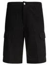 Carhartt Logo Patch Cargo Shorts In Black