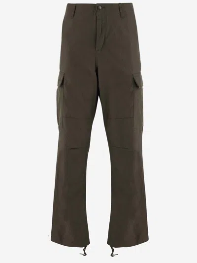 Carhartt Wip Regular Fit Ripstop Cotton Cargo Pants In Brown