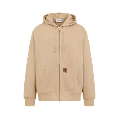 Carhartt Wip Hooded Eldon Sweat Jacket In Neutral