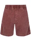 Carhartt Corduroy Elastic Waistband Back Pocket Shorts In Brown